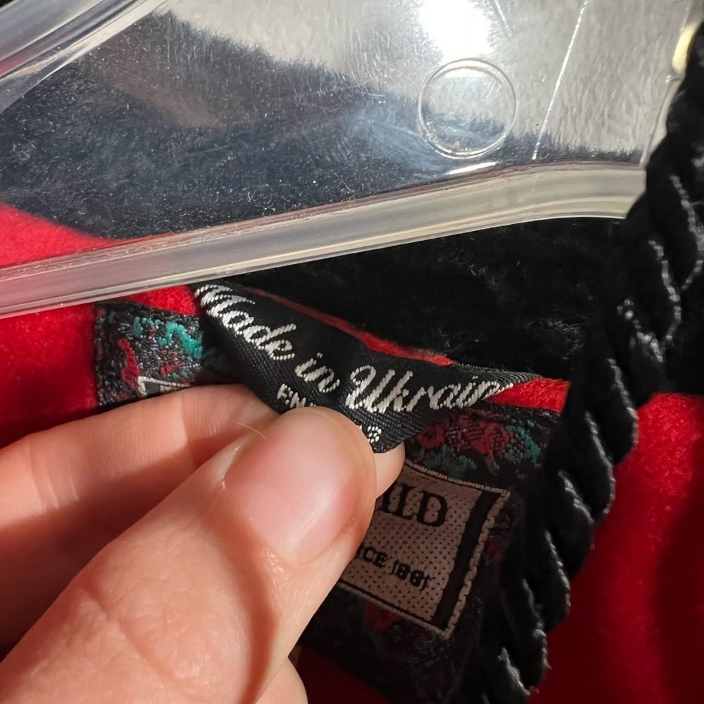 Rothschild Girls Red and Black Wool Dress Coat Size 12 - Picture 4 of 5